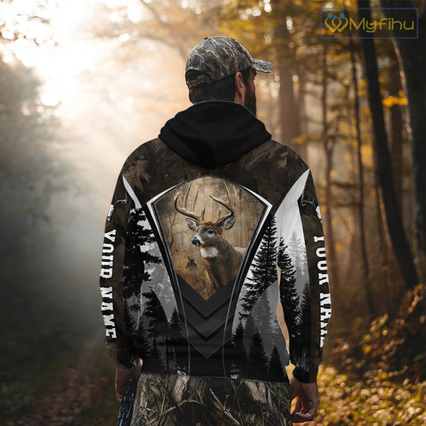 Beautiful Whitetail Deer Hunting Brown Camo 3D All Over Printed Shirts, Hunting Gifts for Hunters NBT87
