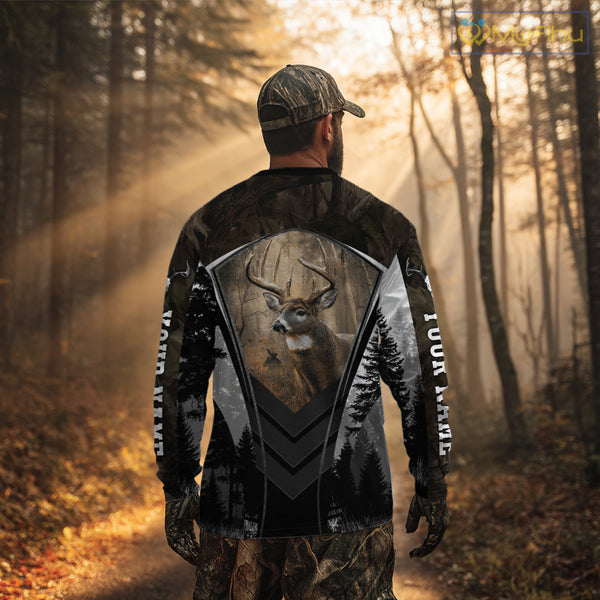 Beautiful Whitetail Deer Hunting Brown Camo 3D All Over Printed Shirts, Hunting Gifts for Hunters NBT87