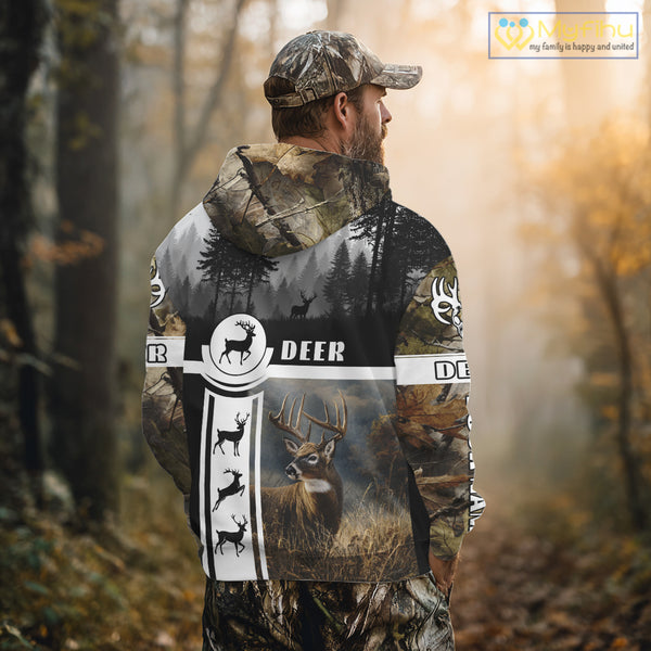 Deer Hunting Brown Camouflage Custom Shirts, Camouflage Deer Shirt, Hunting Gifts NBT74