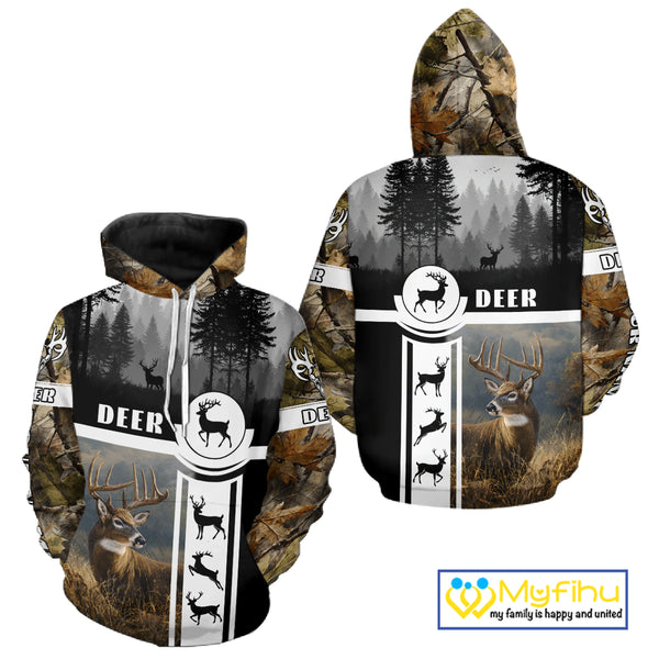 Deer Hunting Brown Camouflage Custom Shirts, Camouflage Deer Shirt, Hunting Gifts NBT74