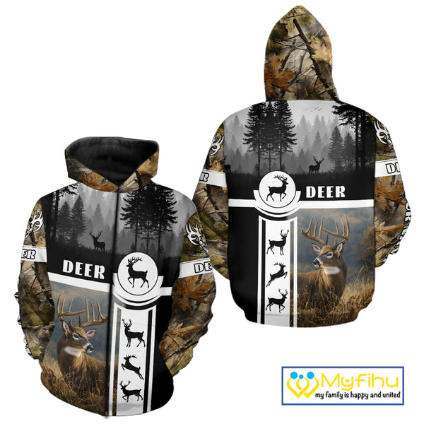 Deer Hunting Brown Camouflage Custom Shirts, Camouflage Deer Shirt, Hunting Gifts NBT74