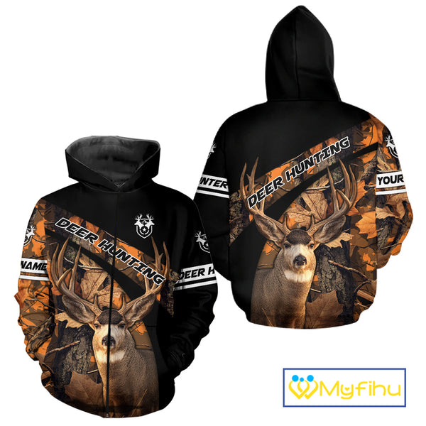 Deer Hunting Orange Camouflage Custom Name Shirts, Personalized Deer Hunting Clothes, Hunting Gifts NBT167