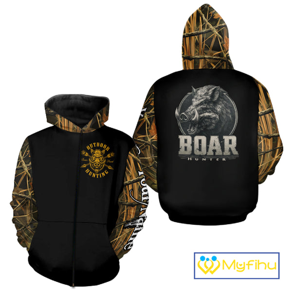Wild Boar Hunting Camouflage 3D All Over Print Shirts Personalized Hunting Gifts NBT138