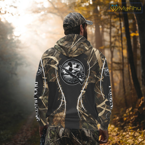 Personalized Duck Hunting Grass Camouflage All Over Printing Shirts, Duck Hunting Clothing, Hunting Gifts NBT240