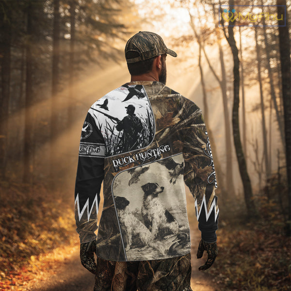 Duck Hunting Camouflage Mallard Duck Custom Name Shirts, Best Duck Hunting Season Gifts NBT149