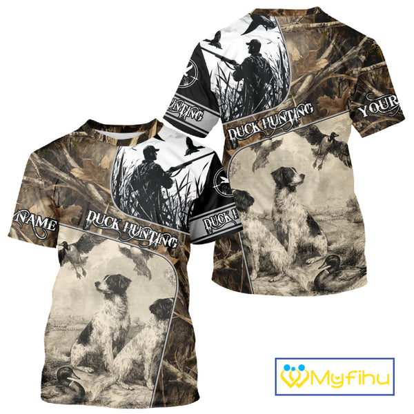 Duck Hunting Camouflage Mallard Duck Custom Name Shirts, Best Duck Hunting Season Gifts NBT149