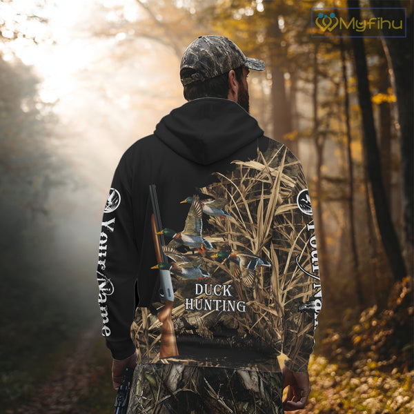 Camouflage Duck Hunting Custom Name 3D All Over Printing Shirts, Duck Hunting Gifts NBT159