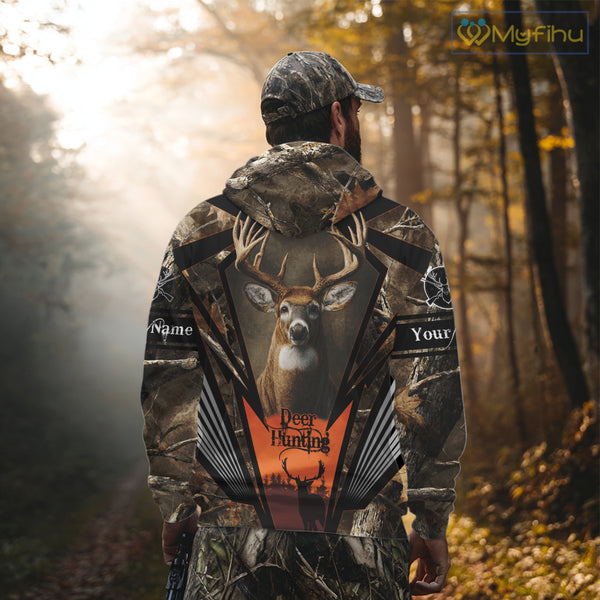Deer Hunting Camo Customize Name 3D All Over Printed Shirts Personalized gift For Men NBT163