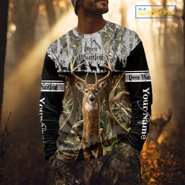 Best Custom Camouflage Deer Hunting Shirts for Men, Hunter Clothes, Gifts for Hunter NBT55
