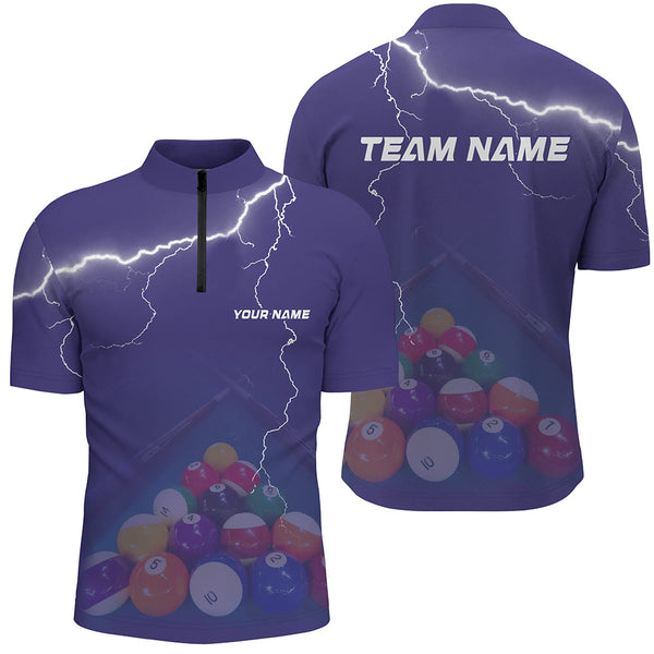 Personalized Thunder Purple Billiards Shirts For Men Billiards Team Shirts Custom Billiard Jerseys VHM1199