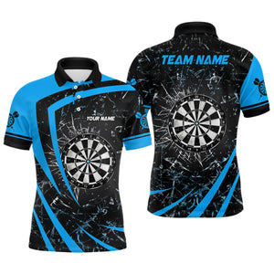 Personalized Blue Glass Break Dart Polo Shirts Custom Dart Shirts For Men Dart Team Shirts VHM1158