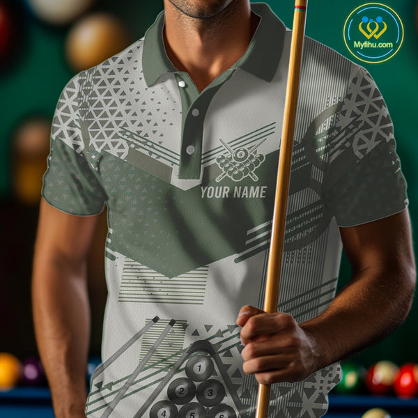 Military Green Camo Billiard Jersey For Men Custom 8 Ball Pool Shirt American Flag Billiard Shirts TDM3855
