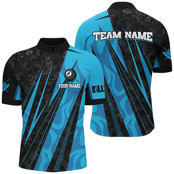 Personalized Blue Billiard Tournament Sport Shirts For Men, Best Billiard Team Jerseys Uniform TDM1768