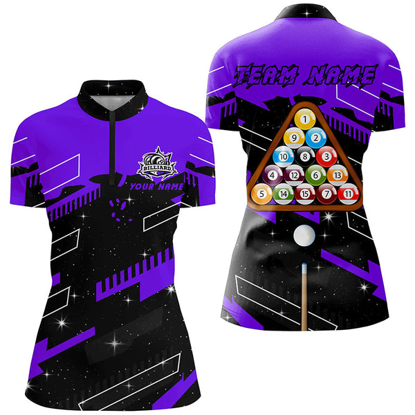 Personalized Purple 8 Ball Pool Jerseys Billiard Shirts For Women Custom 8 Ball Billiard Team Shirts TDM1963