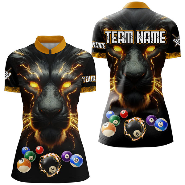 Personalized Lion Billiard Shirts For Women Custom 3D Printed Billiard Balls Team Jerseys Uniform TDM2178
