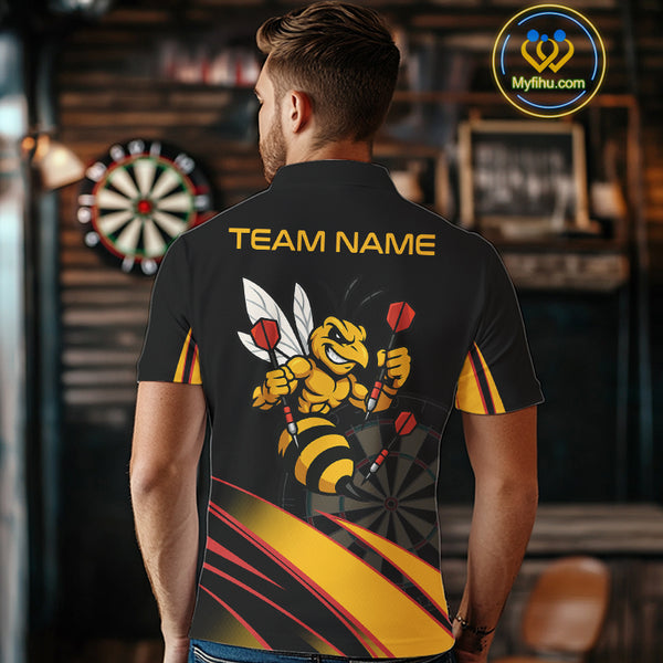 Funny Bee Custom Dart Shirts With Pocket Option For Men, Darts Team Jersey TDM3879