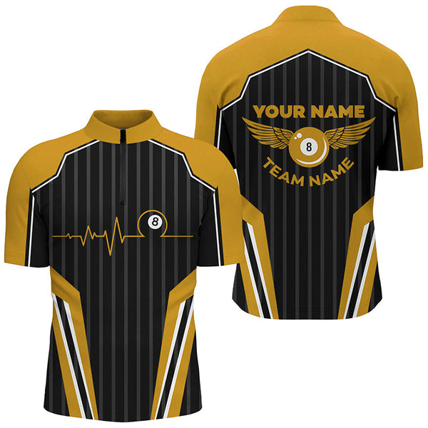 Multicolor Billiard Jersey For Men Custom Billiard 1/4 Zip Shirts, Billiard Tournament Team Shirts TDM2498