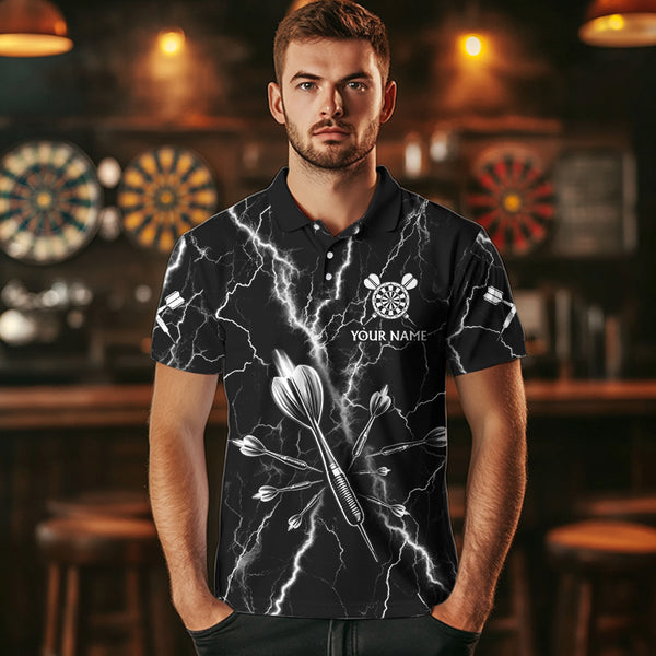Personalized Black White Darts Arrow Thunder Lightning Dart Shirt For Men Custom Eagle Dart Jerseys TDM3730