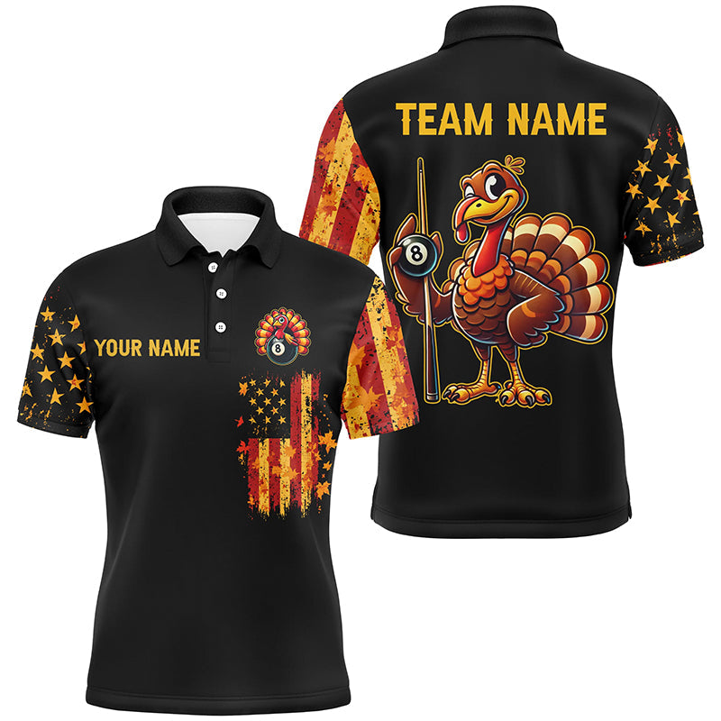 Funny Turkey Autumn US Flag Men Darts Shirts Custom Patriotic Thanksgiving Shirts For Darts Lover TDM2754