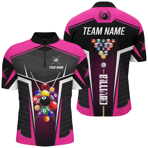 Personalized Pink Jerseys Billiard Balls Shirts For Men Custom 3D Billiard Pool League Shirts TDM1833