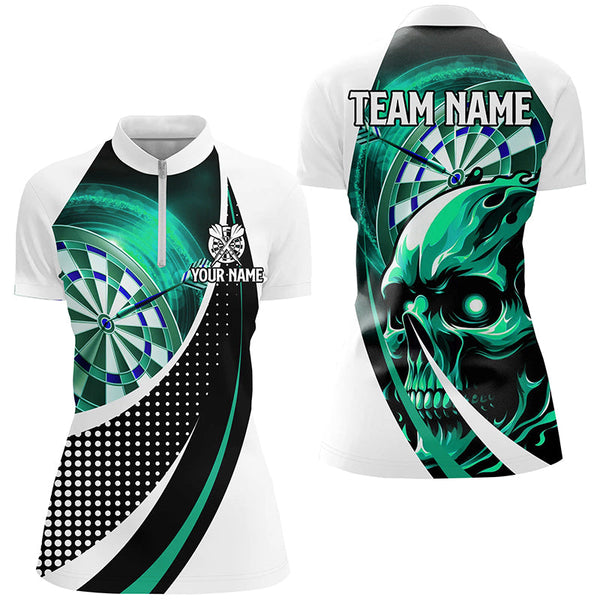 Personalized Turquoise Dartboard 3D Printed Skull Darts Shirts For Women Team League Darts Jerseys TDM2263