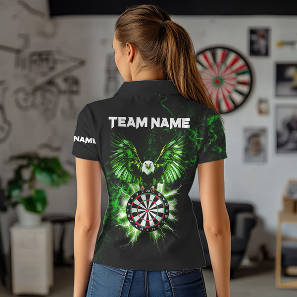 Custom Green Lightning Eagle Dart Shirt For Women, Dart Jersey Pocket Option TDM3763
