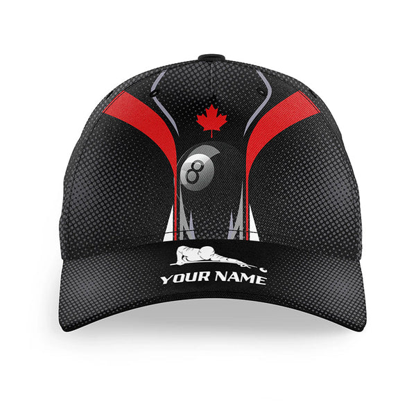 8 Ball Billiard Canadian Flag Personalized Billiard Top Hats, Best Custom Patriotic Billiard Gifts Caps TDM0404