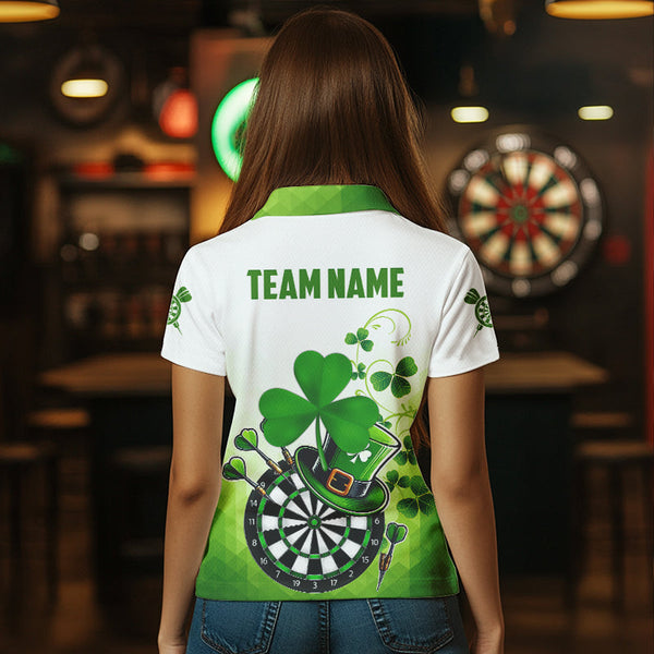 Green Luckiest Shamrock 3D Dartboard Women Dart Shirts Custom St Patrick Day Dart Shirts Team Jerseys TDM3625
