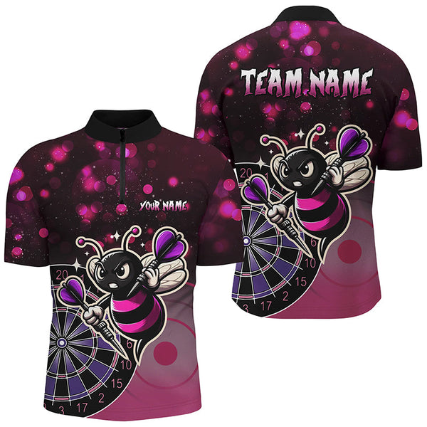 Personalized Pink Darts Bee Custom Darts Shirts For Men, Funny Darts Apparel, Best Darts Gifts TDM2105