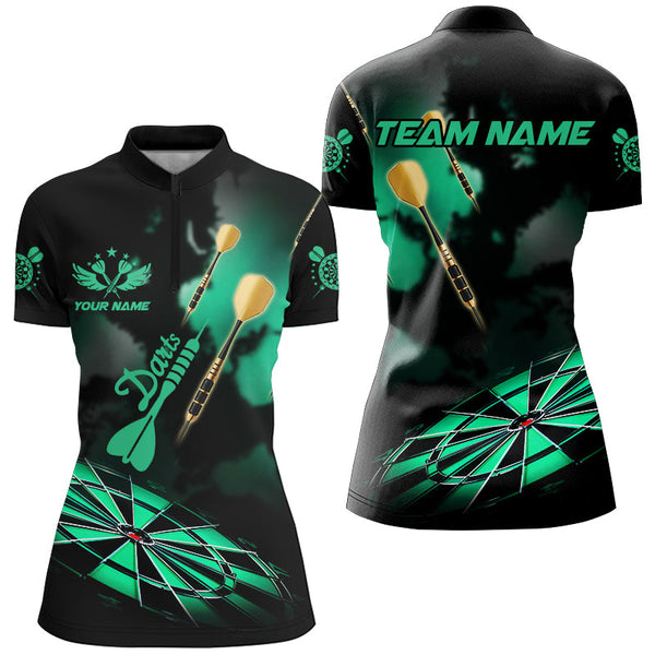 Green Dart Board Hazy Smoke Custom 3D Dart Shirts For Women, Darts League Team Shirt Dart Jerseys TDM2841