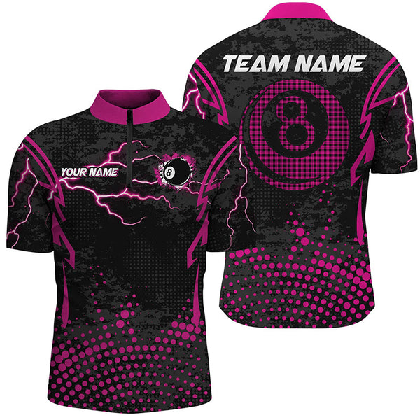 Personalized Pink Grunge Billiard Shirts For Men, Best Custom Billiard Jerseys For Pool Player TDM1913