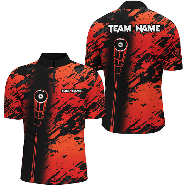 Personalized Billiard Tournament Jerseys Shirts For Men, Best 8 Ball Billiard Shirts For Team | Red TDM1943