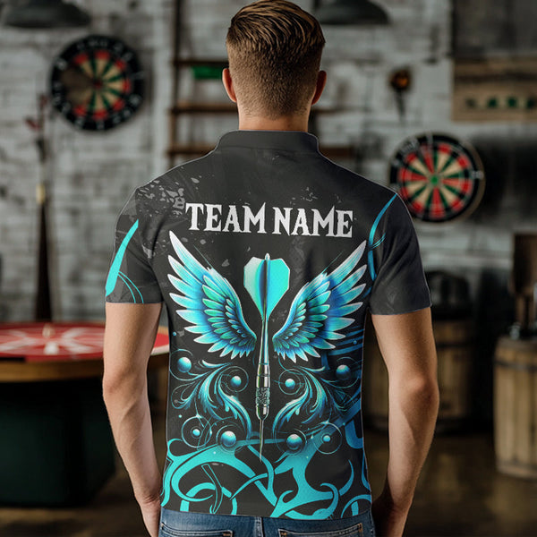 Turquoise Arrow Wings Custom Dart Shirt For Men, Dart Jerseys Pocket Option TDM3668