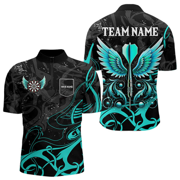 Turquoise Arrow Wings Custom Dart Shirt For Men, Dart Jerseys Pocket Option TDM3668