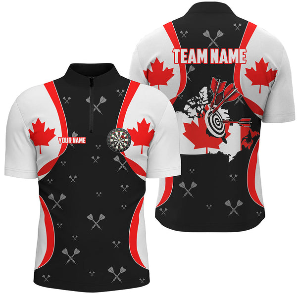 Personalized Canada Flag Darts Shirts For Men Custom Patriotic Darts Team Jersey, Canada Darts Gift TDM1583
