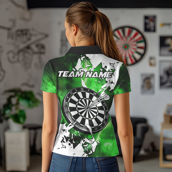 Lightning Grunge Dartboard Custom 3D Printed Darts Shirts For Women, Darts Team Jerseys |Green TDM3723
