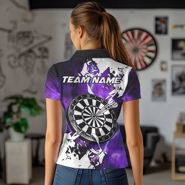 Lightning Grunge Dartboard Custom 3D Printed Darts Shirts For Women, Darts Team Jerseys |Purple TDM3724