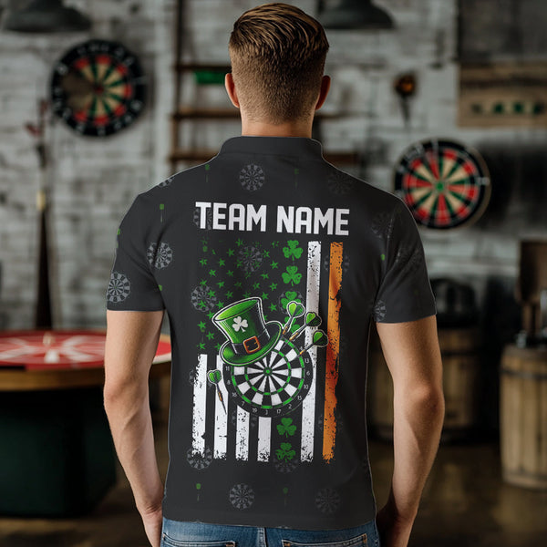 Irish American Flag Saint Patrick Day Dart Shirts For Men Custom Luckiest Shamrock Dart Jerseys TDM3606