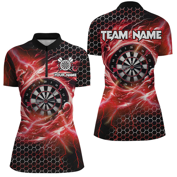 Funny 3D Dartboard Storm Thunder Custom Darts Shirts For Women Team League Darts Jerseys | Red TDM2549