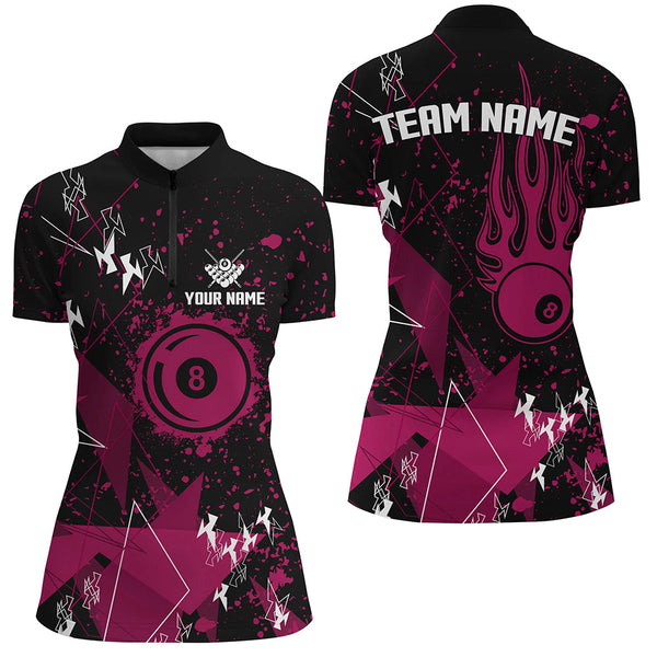 Personalized Pink Grunge Billiard Shirts For Women, Best Custom Billiard Jerseys For Pool Player TDM1913