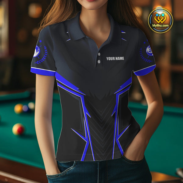 10 Ball Billiard Jerseys For Women Custom Polo & Quarter-Zip Billiard Team Shirt, 10 Ball Pool Shirt TDM3831
