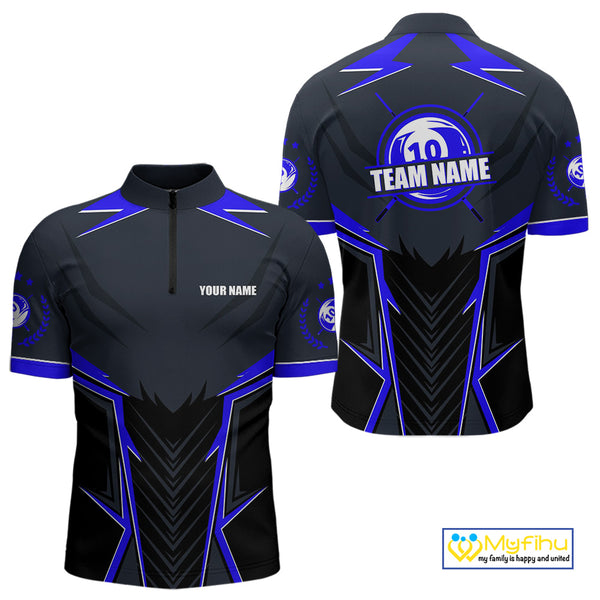 10 Ball Billiard Jerseys For Men Custom Polo & Quarter-Zip Billiard Team Shirt, 10 Ball Pool Shirt TDM3831
