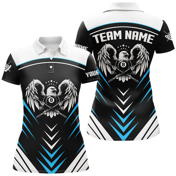 Personalized 8 Ball Pool Eagle Sport Jerseys For Women Best Billiard Tournament Team Shirts | Blue TDM2448