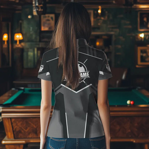 Billiard Jerseys For Women Custom Polo & Quarter-Zip Billiard Shirts, Team Pooler Short Sleeve |White TDM3742