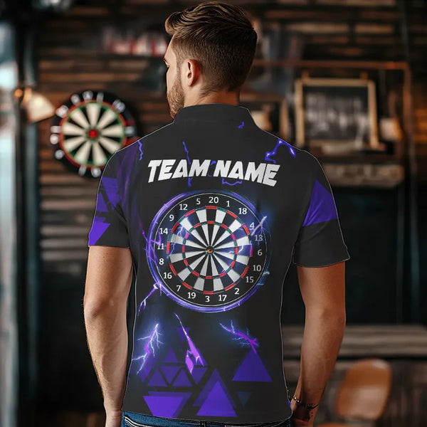 Blue Darts Arrow Thunder Lightning Dart Shirts For Men Custom Dart Team Jerseys Polo & 1/4 Zip TDM3765