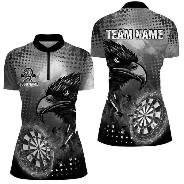 Personalized Grey Dartboard Fire Custom Eagle Darts Shirts For Women, Cool Darts Team Jerseys TDM1864