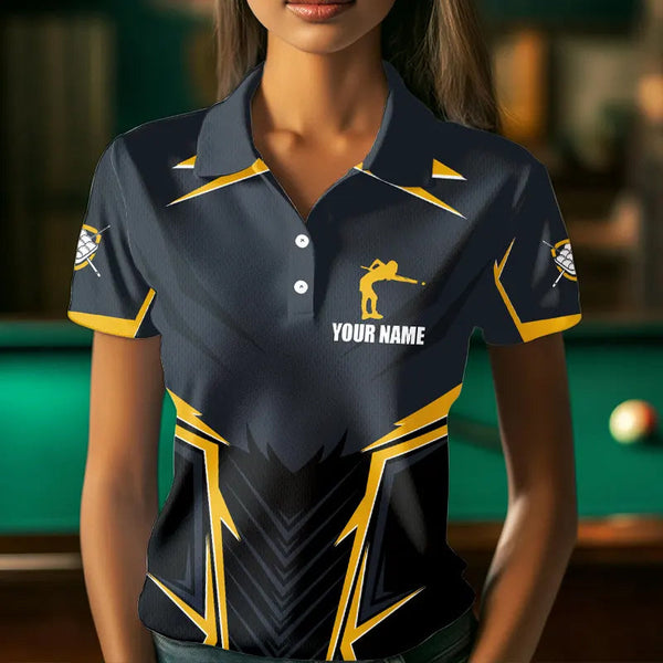 9 Ball Billiard Jerseys For Women Custom Polo & Quarter-Zip Billiard Team Shirts, 9 Ball Pool Shirt TDM3615