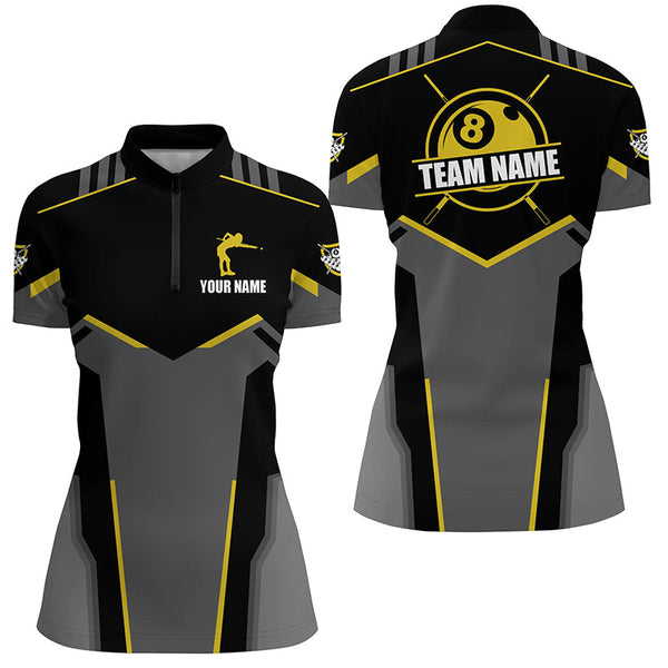 Billiard Jerseys For Women Custom Polo & Quarter-Zip Billiard Shirts, Team Pooler Short Sleeve|Yellow TDM2322