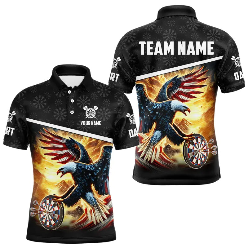 Custom 3D Dart Shirts With American Eagle Design For Men, Pride Patriotic Dart Team Jerseys TDM3310