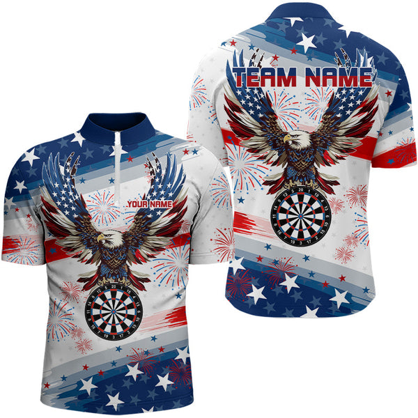 Personalized American Flag Eagle Dart Shirts For Men Custom Pride Patriotic Team Dart Jerseys TDM3321